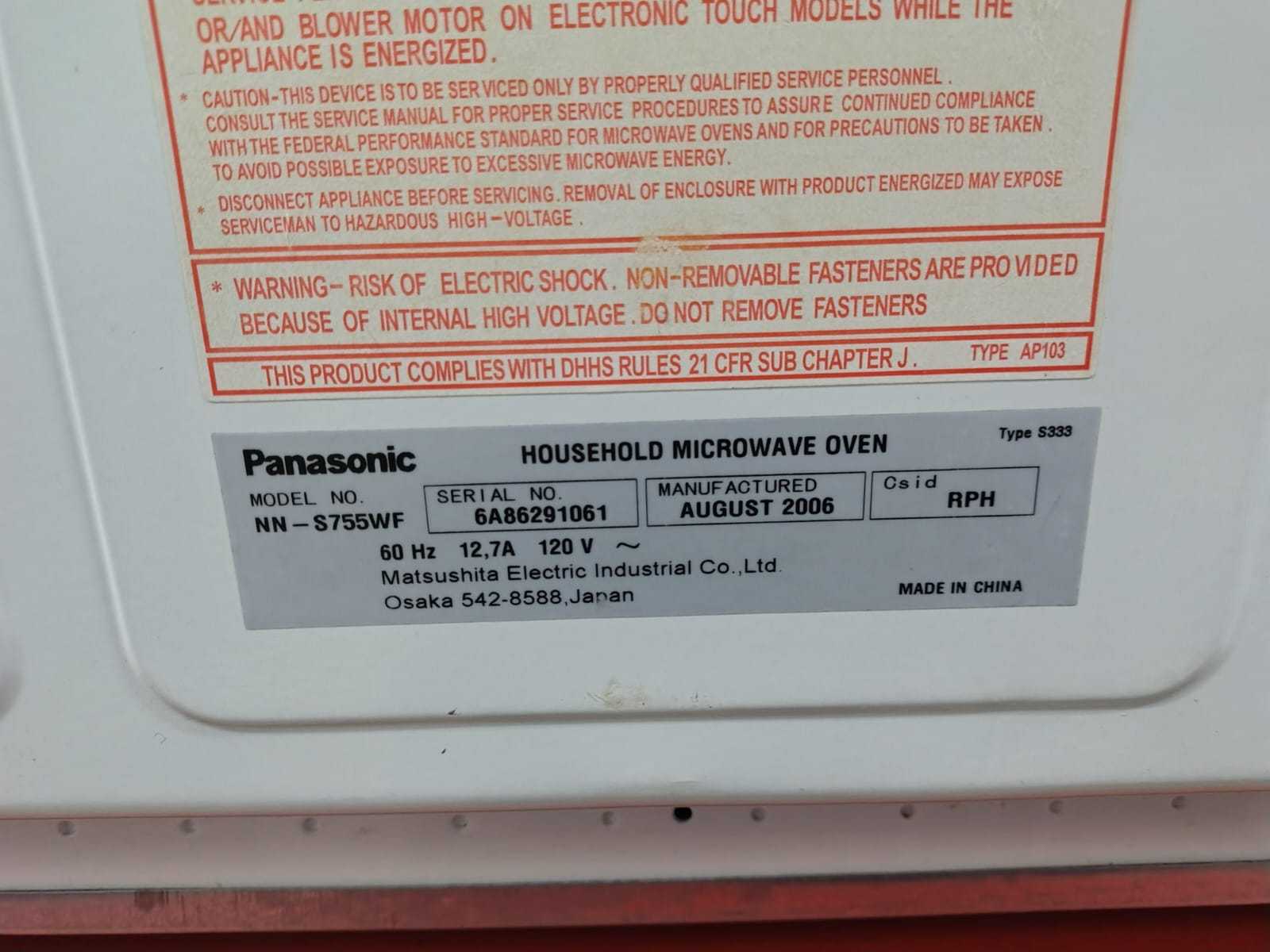 Panasonic nn s755wf